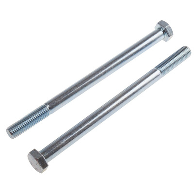 Bright Zinc Plated Steel, Hex Bolt, M12 x 160mm