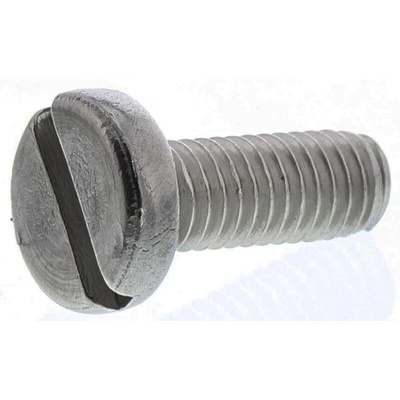 RS PRO Slot Pan A4 316 Stainless Steel Machine Screws DIN 85, M3x8mm