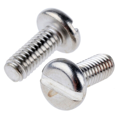 RS PRO Slot Pan A4 316 Stainless Steel Machine Screws DIN 85, M4x10mm