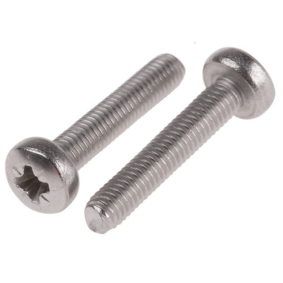 RS PRO Pozidriv Pan A4 316 Stainless Steel Machine Screws DIN 7985, M3x16mm
