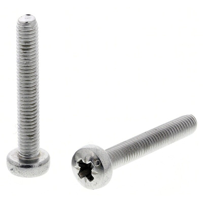 RS PRO Pozidriv Pan A4 316 Stainless Steel Machine Screws DIN 7985, M3x20mm