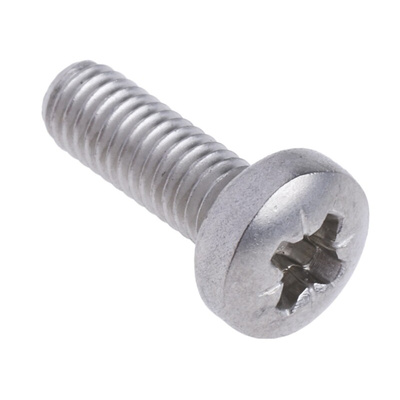 RS PRO Pozidriv Pan A4 316 Stainless Steel Machine Screws DIN 7985, M4x12mm