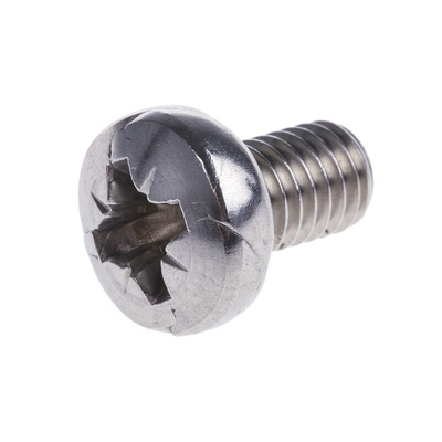RS PRO Pozidriv Pan A4 316 Stainless Steel Machine Screws DIN 7985, M6x10mm