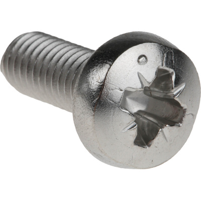 RS PRO Pozidriv Pan A4 316 Stainless Steel Machine Screws DIN 7985, M6x16mm