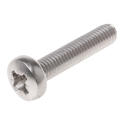 RS PRO Pozidriv Pan A4 316 Stainless Steel Machine Screws DIN 7985, M6x30mm