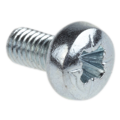 RS PRO Pozidriv Pan Steel Machine Screws DIN 7985, M3x6mm