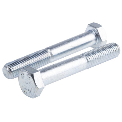 Clear Passivated, Zinc Steel, Hex Bolt, M12 x 80mm