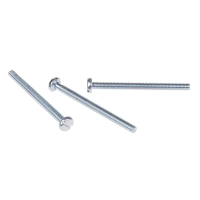 RS PRO Slot Pan Steel Machine Screws DIN 85, M4x50mm