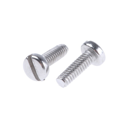 RS PRO Slot Pan A2 304 Stainless Steel Machine Screws DIN 85, M2x6mm