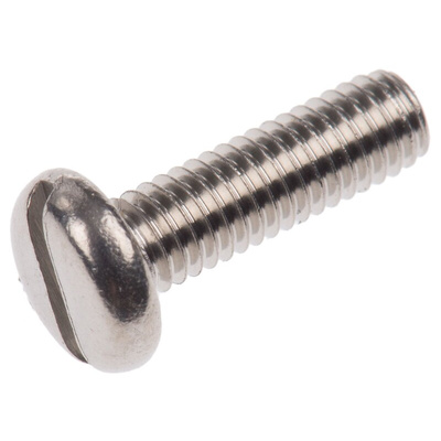 RS PRO Slot Pan A2 304 Stainless Steel Machine Screws DIN 85, M3x10mm