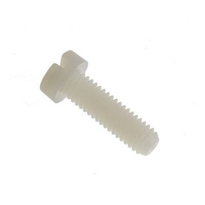 RS PRO Slot  Cheese Head Nylon Machine Screws, M6x20mm