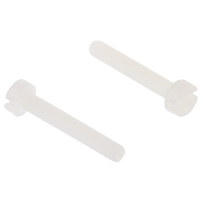 RS PRO Slot  Cheese Head Nylon Machine Screws, M2.5x16mm