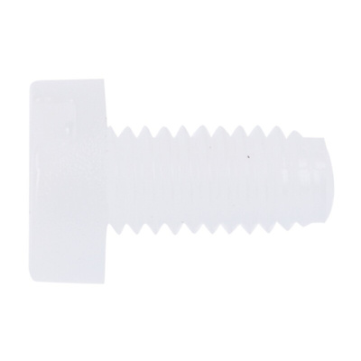 RS PRO Slot  Cheese Head Nylon Machine Screws, M3x6mm