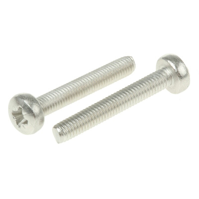 RS PRO Pozidriv Pan A2 304 Stainless Steel Machine Screws DIN 7985, M3x20mm