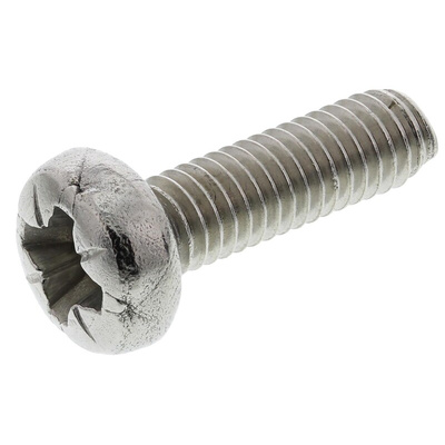 RS PRO Pozidriv Pan A2 304 Stainless Steel Machine Screws DIN 7985, M3.5x12mm