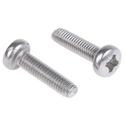 RS PRO Pozidriv Pan A2 304 Stainless Steel Machine Screws DIN 7985Z, M4x16mm