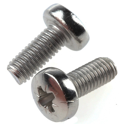 RS PRO Pozidriv Pan A2 304 Stainless Steel Machine Screws DIN 7985, M5x12mm