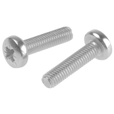 RS PRO Pozidriv Pan A2 304 Stainless Steel Machine Screws DIN 7985Z, M5x20mm