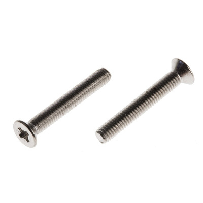 RS PRO Pozidriv Countersunk A2 304 Stainless Steel Machine Screws DIN 965Z, M3x20mm