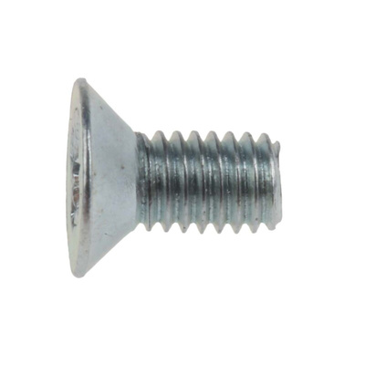 RS PRO Pozidriv Countersunk Steel Machine Screws DIN 965, M3x6mm