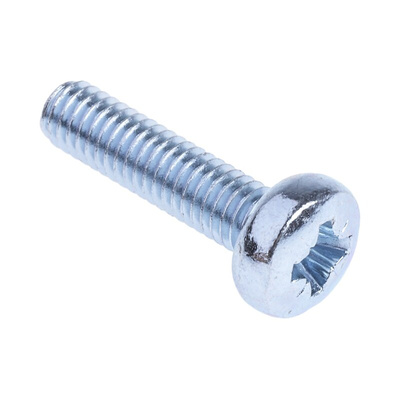 RS PRO Pozidriv Pan Steel Machine Screws DIN 7985Z, M4x16mm