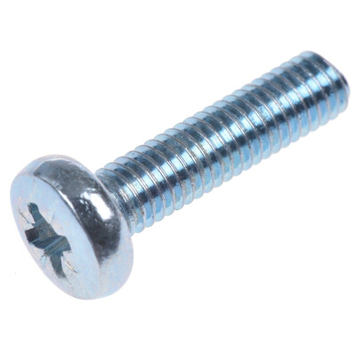 RS PRO Pozidriv Pan Steel Machine Screws DIN 7985Z, M5x20mm