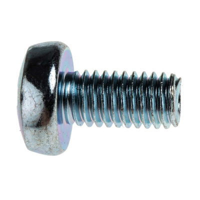 RS PRO Pozidriv Pan Steel Machine Screws DIN 7985Z, M6x12mm