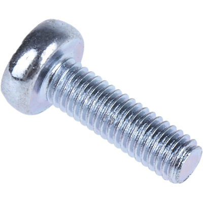 RS PRO Pozidriv Pan Steel Machine Screws DIN 7985, M3x10mm
