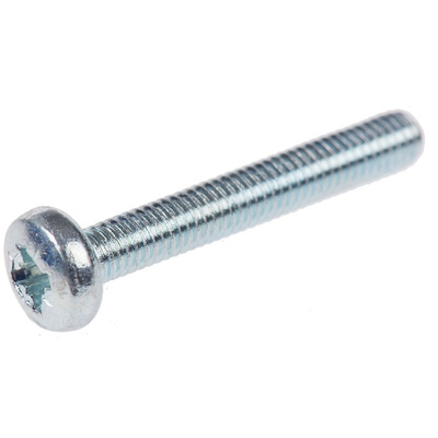 RS PRO Pozidriv Pan Steel Machine Screws DIN 7985, M3x20mm