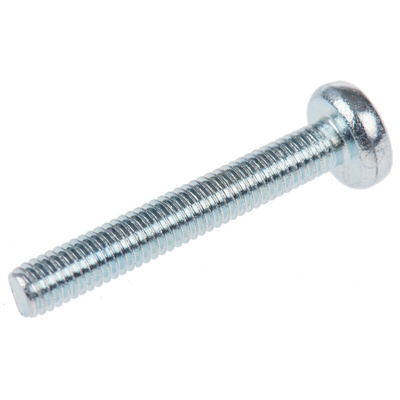 RS PRO Pozidriv Pan Steel Machine Screws DIN 7985, M3x20mm