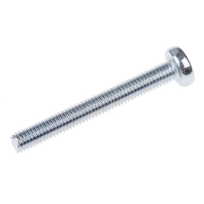 RS PRO Pozidriv Pan Steel Machine Screws DIN 7985, M3x25mm