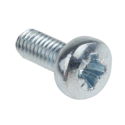 RS PRO Pozidriv Pan Steel Machine Screws DIN 7985Z, M4x10mm