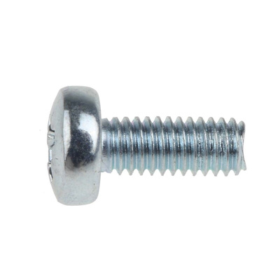 RS PRO Pozidriv Pan Steel Machine Screws DIN 7985Z, M4x10mm