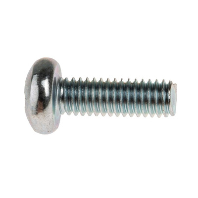 RS PRO Pozidriv Pan Steel Machine Screws DIN 7985, M4x12mm