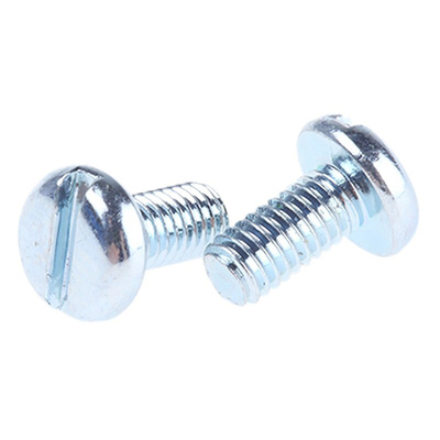 RS PRO Slot Pan Steel Machine Screws DIN 85, M3x6mm