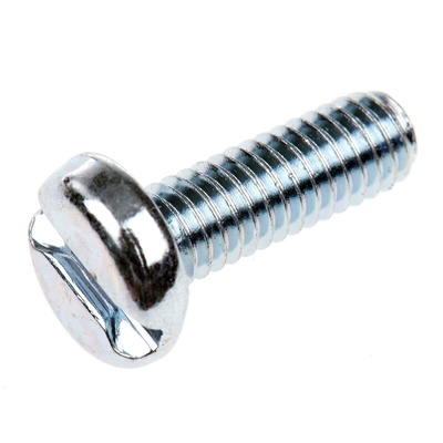 RS PRO Slot Pan Steel Machine Screws DIN 85, M4x12mm