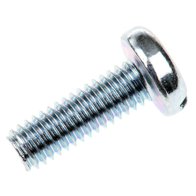 RS PRO Slot Pan Steel Machine Screws DIN 85, M4x12mm