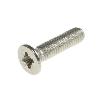 RS PRO Pozidriv Countersunk A4 316 Stainless Steel Machine Screws DIN 965, M3x12mm
