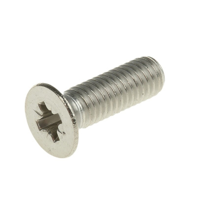 RS PRO Pozidriv Countersunk A4 316 Stainless Steel Machine Screws DIN 965, M5x16mm
