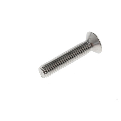 RS PRO Pozidriv Countersunk A4 316 Stainless Steel Machine Screws DIN 965, M6x30mm