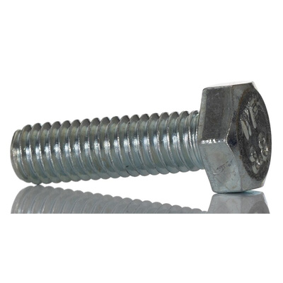 Bright Zinc Plated Steel, Hex Bolt, M6 x 20mm