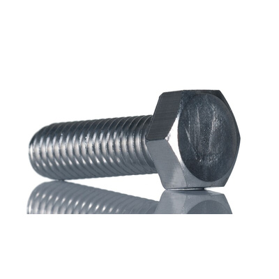 Bright Zinc Plated Zinc Plated Steel, Hex Bolt, M8 x 30mm