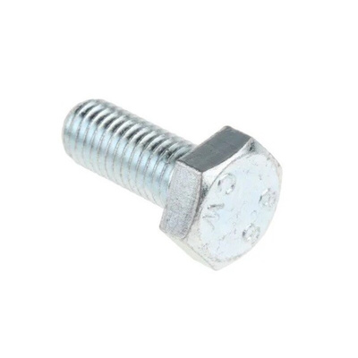 Bright Zinc Plated Zinc Plated Steel, Hex Bolt, M10 x 25mm