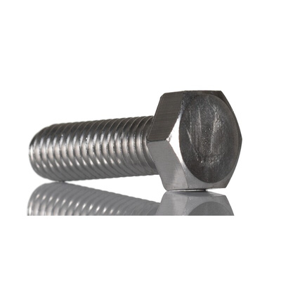 Plain Stainless Steel, Hex Bolt, M10 x 25mm