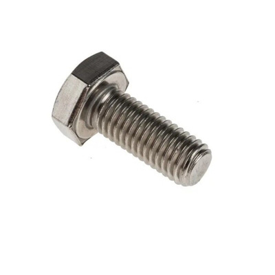 Plain Stainless Steel, Hex Bolt, M10 x 25mm
