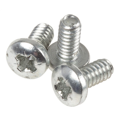 RS PRO Pozidriv Pan Steel Machine Screws ANSI B 18.6.3 No 4x1/4in