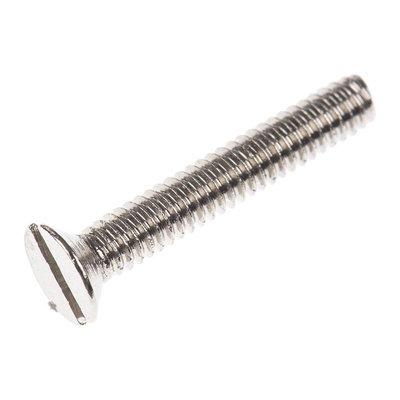 RS PRO Slot Countersunk Brass Machine Screws DIN 963, M2x12mm