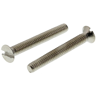 RS PRO Slot Countersunk Brass Machine Screws DIN 963, M2x16mm