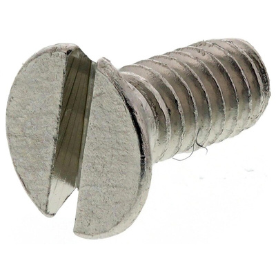 RS PRO Slot Countersunk Brass Machine Screws DIN 963, M2.5x6mm