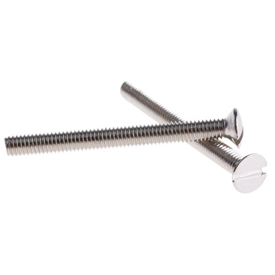 RS PRO Slot Countersunk Brass Machine Screws DIN 963, M3x30mm